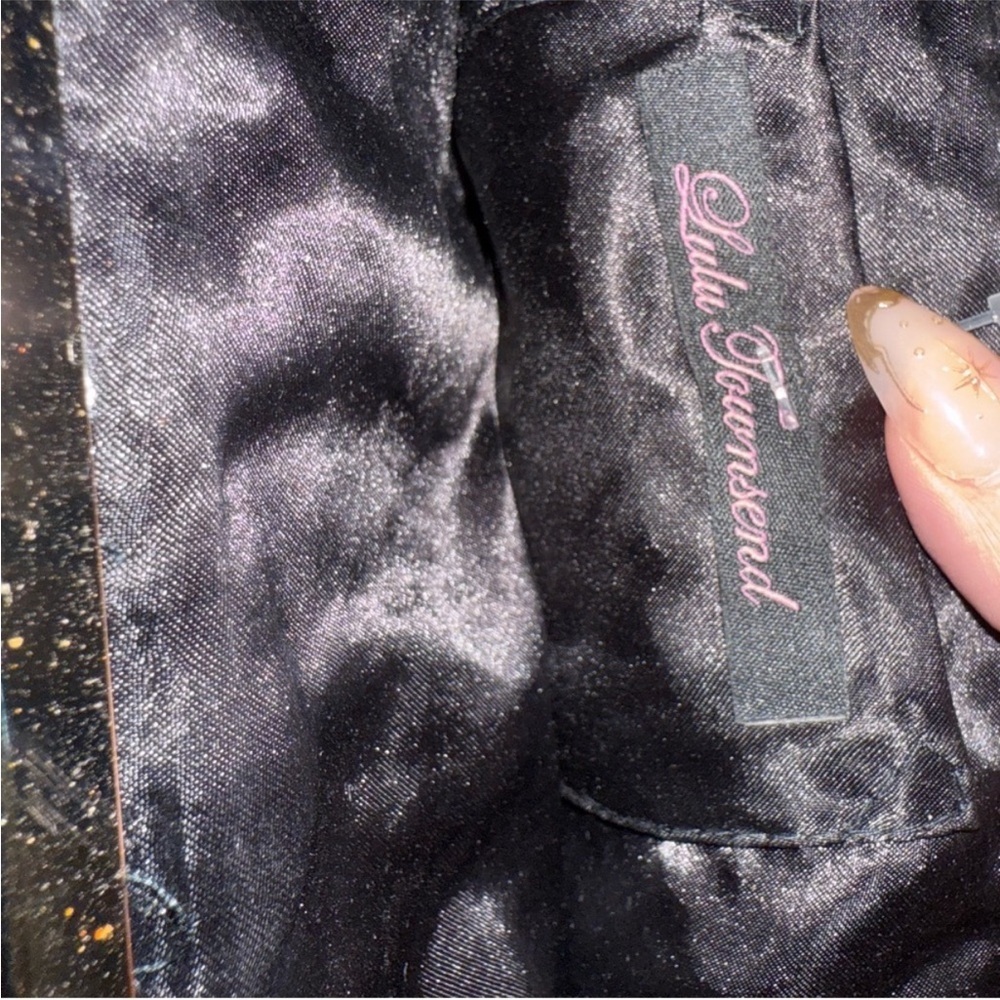 Lulu Townsend Gold & Black Sequin Evening Clutch with Chain - Picture 15 of 15